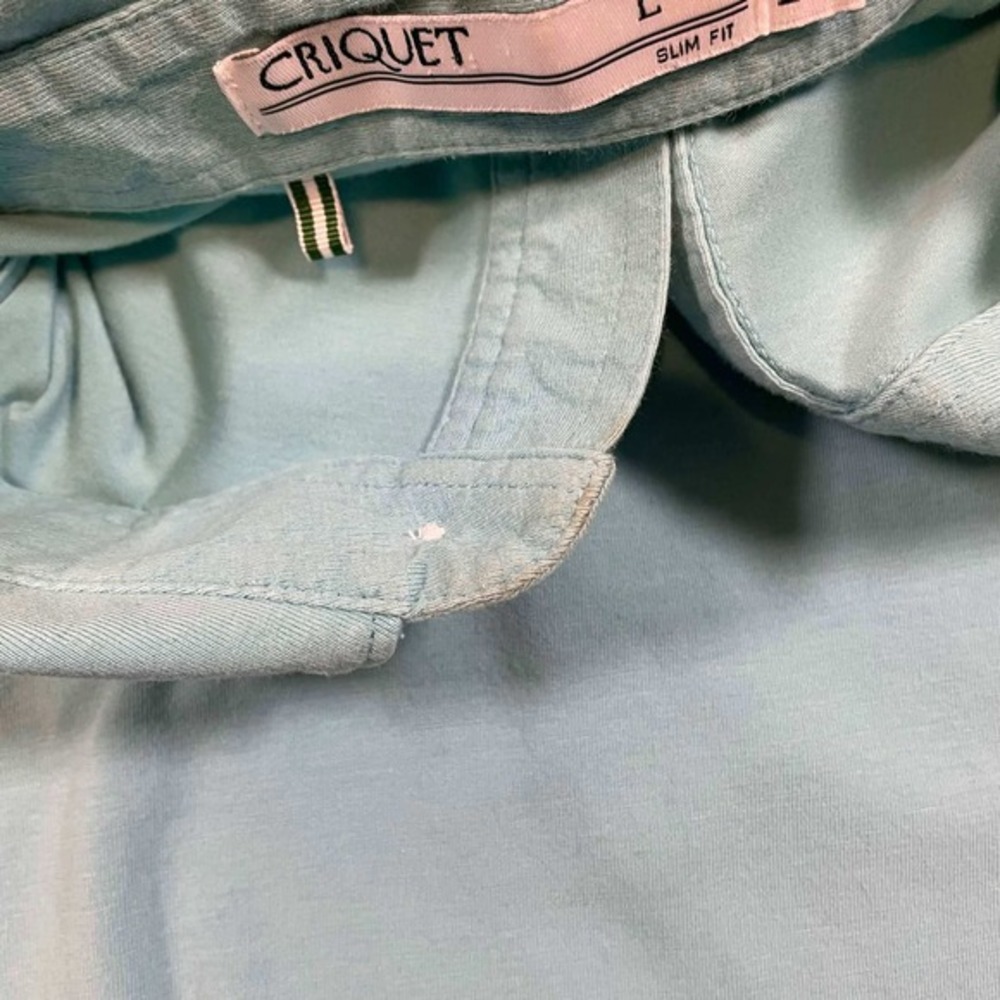 Criquet Mens Performance Polo Shirt Soft Blue Short Sleeve Size‎ L - Picture 8 of 8